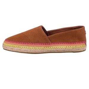 TOMS Suede Esparto Brown and Pink Espadrilles 11